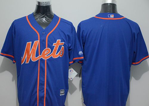 Mets Blank Blue New Cool Base Alternate Home Stitched MLB Jersey - Click Image to Close